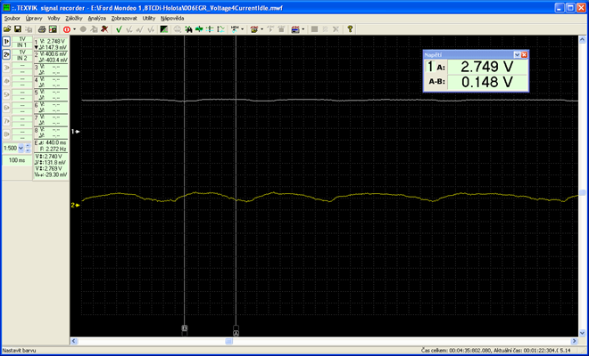 Nervozita EGR ve volnoběhu