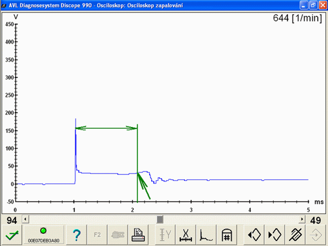 Ignition signal at idle before repair