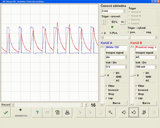 nastavovač volnoběhu - proud