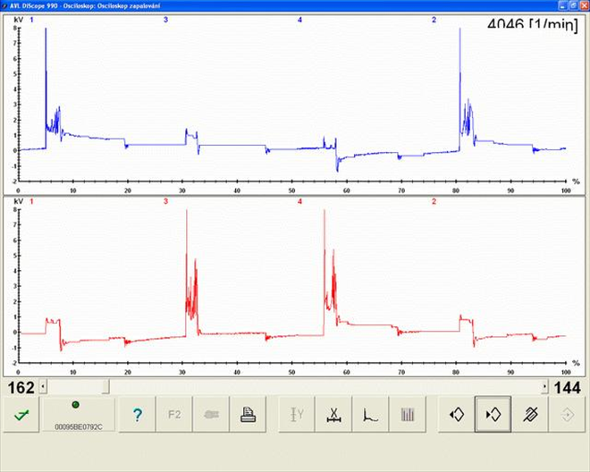 osciloskop zapalování - akcelerace 2
