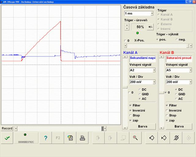 sekundární napětí, primární proud