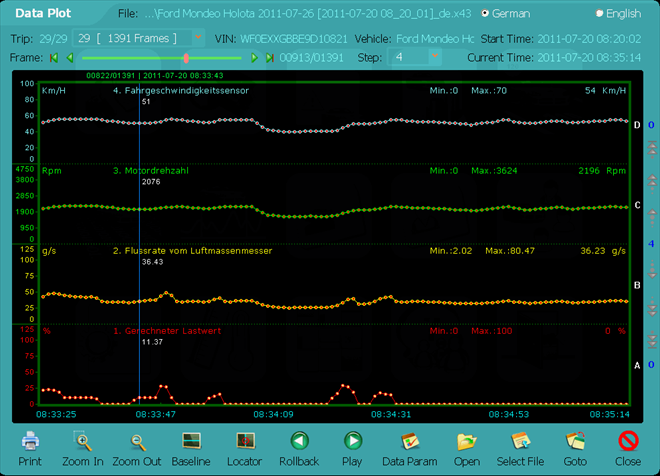 Launch CRecorder - Aufnahme - Fahrzeug fährt noch ohne Beanstandung