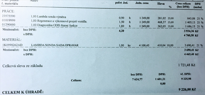 "Bůra" za diagnostiku a další necelý za Lambdasondu