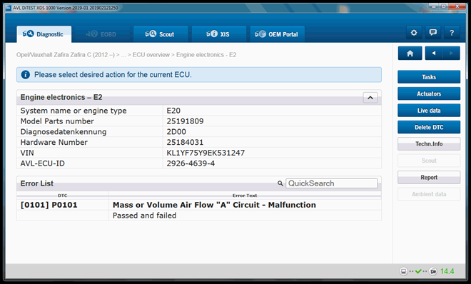 Chybové hlášení, co se zapíše vždy současně s omezením výkonu.
