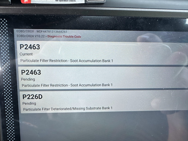 Chyby ukládané před výměnou vložek Oxikat, DPF a SCR